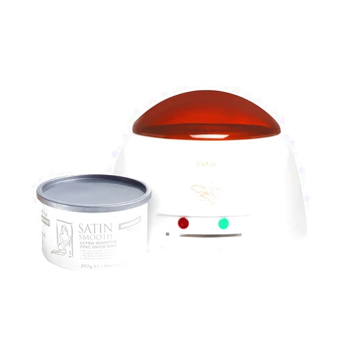 GiGi Multi-Purpose Hair Removal Wax Warmer Kit, 14 oz AND Satin Smooth Zinc Oxide Hair Removal Wax 14oz.