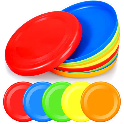 VercanMonth 10 Pack Kids Flying Disc Disk Flyer Disc Outdoor Training Interactive Flying Discs Bulk for Children Adults Dogs for Beach Game Sports Party Favors, 5 Colors