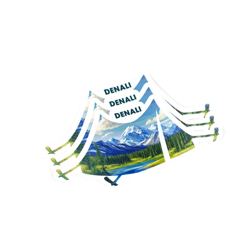 PHONAGI (3Pcs) Denali National Park Sticker 3'' Alaska Mountain Wildlife Scenery Nature Adventure Lovers Travel Lovers Outdoor Enthusiasts Vinyl Decal Laptops Water Bottles