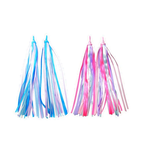 Setaria Viridis 2 Pack Kid Bicycle Scooter Front Handlebar Tassel Ribbon Scooter Bike Handlebar Streamer Bicycle Grips Tassel Decoration for Boys and Girls Children's Bike Accessories