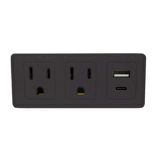CIAO TECH Multi Plug Wall Outlet Surge Protector with USB Ports - 2 Outlet Extender with 2 USB Ports (1 USB-C) - 300J Power Strip with Adapter Spaced Outlets for Home, Travel, Office (Black) 1 Pack