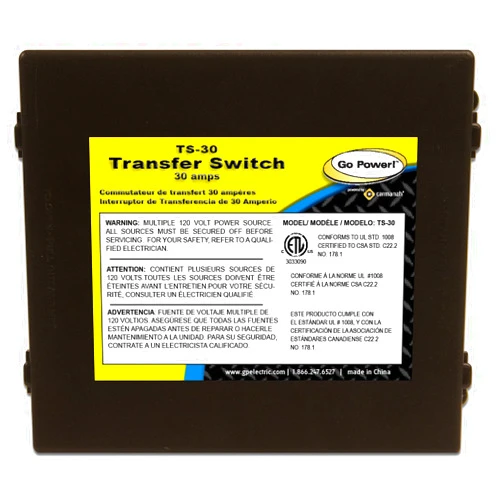 Go Power! TS-30 30 Amp Automatic Transfer Switch , Black