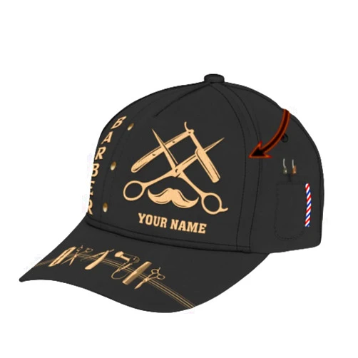Generic ThuhaTree Store Personalized Barber Shop Barber Tools Black Classic Baseball Cap - Classic 3D Cap