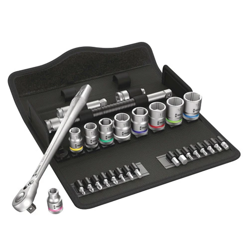 Wera 05004048001 8100 SB 8 Zyklop Metal Ratchet Set with Switch Lever, 3/8