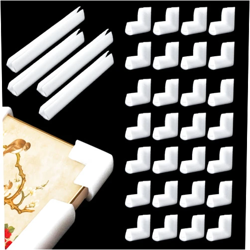 OKAHUOCHUANG 32Pcs Picture Frame Foam Corner Protectors for Moving - U-Channel Foam Edge for Photo Mirror Art Furniture Packing, L-Shaped Cushioning for Artwork