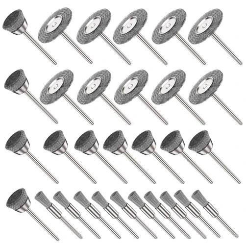 NGe 30Pcs Stainless Steel Wire Brushes Wheel Cup Pen Cleaning Brush Set Polishing Attachment Kit for Grinder Rotary Tools 1/8 inch Shank (Cup Pen Cleaning Brush Set)