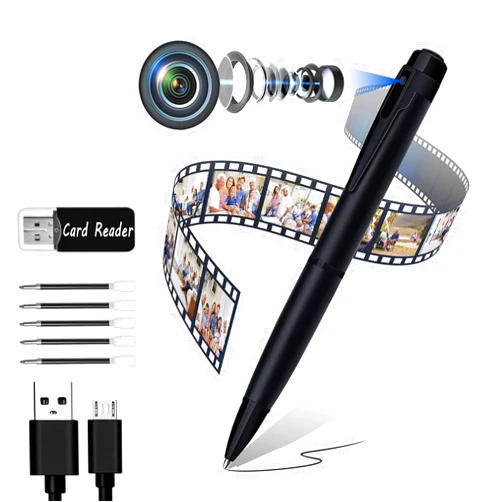 TKQTZ 64GB Camera Pen 1080P Motion Detection Security Camera Pen with Mini Spy Hidden Camera for Indoor Outdoor Meetings and Classrooms