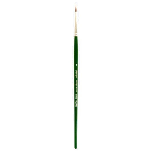 Silver Brush Limited 2500S1 Ruby Satin Round Brush for Fluid and Flow Acrylics, Size 1, Short Handle