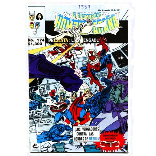 El Asombrose Hombre Arana #174 1991- Spanish language Spider-man Avengers #316