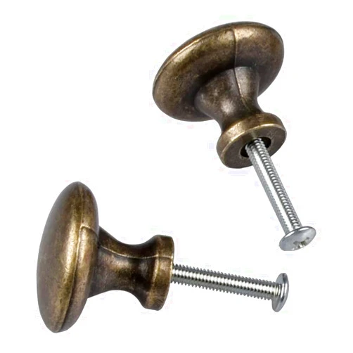 Sumsoctober Set of 2 Antique Bronze Round Zinc Alloy Cabinet Knobs Drawer Pulls Cupboard Door Handle Hardware with Screws, Decorative Furniture Accessories