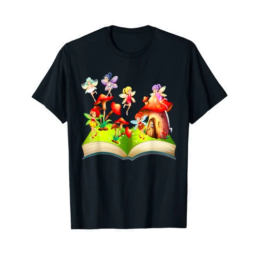I Love Books Fairy Tales & Fairies Gift T-Shirts FAIRY TALE T-Shirt FAIRIES Squad Mushroom House Story Book T-Shirt