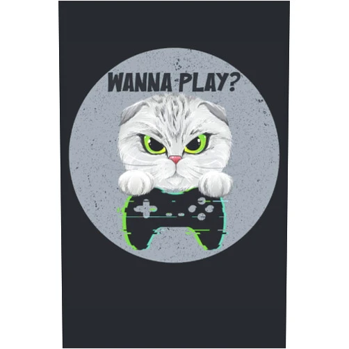 By MonVik Designs (Author) Wanna play?: Gaming Cat Notebook - 120 lined pages to write thoughts, ideas and impressions |Dina5 |Funny gaming gift idea for gamers and nerds as cat lover and cat friends