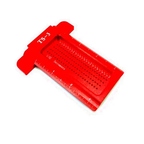 SagaSave Woodworking Scriber T-Type Ruler, Hole Positioning Scribing Gauge, Alloy Steel Measuring Tool for Carpenter (Red)
