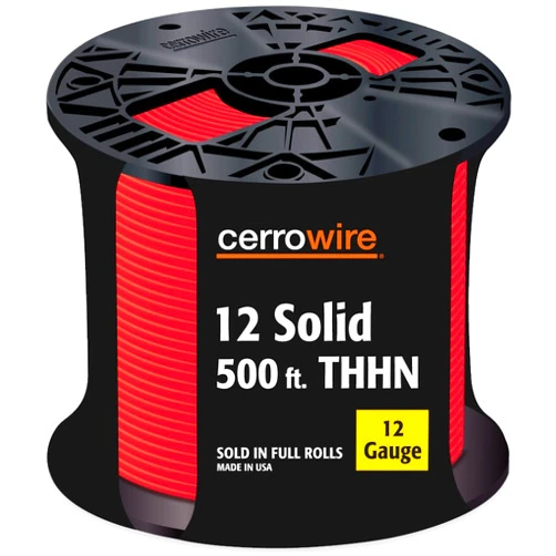 Cerrowire 112-1653J 500-Feet 12 Solid THHN, Red