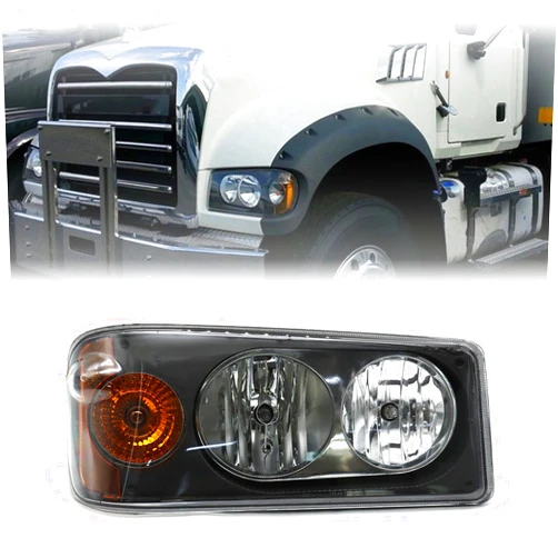 Sunhua Headlight Assembly Fit for Mack Granite GU713, Right Passenger Side Halogen Headlamp Assembly Compatible with Mack Truck Model
