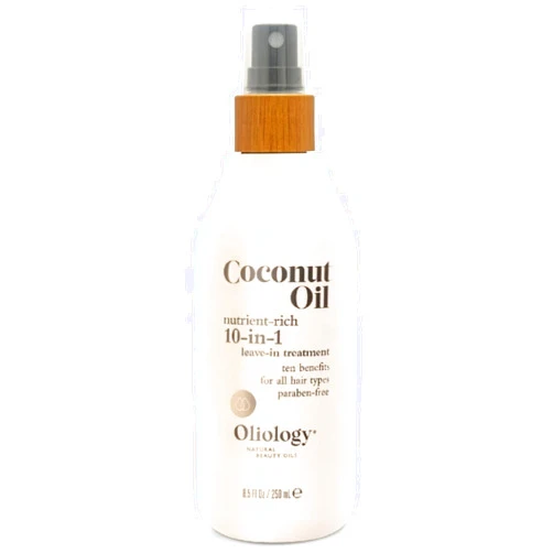 Oliology Coconut Oil 10-in-1 Multipurpose Spray - Leave in Treatment for All Hair Types | Detangles, Controls Frizz, Hydrates & Moisturizes | Made in USA, Cruelty Free & Paraben Free (8.5 oz)