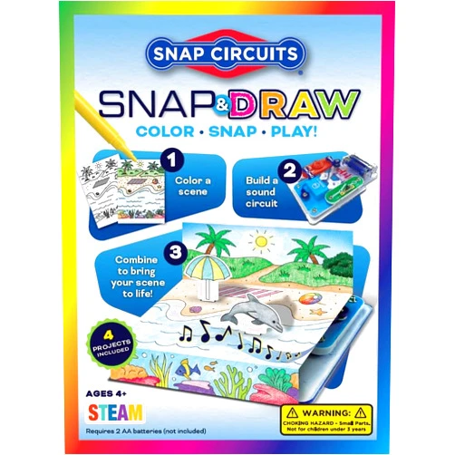 SNAP CIRCUITS Snap & Draw STEAM Toy for Boys and Girls | STEM Toy for Kids 4+ yrs | Art & Science Activity Kit | Building Kit