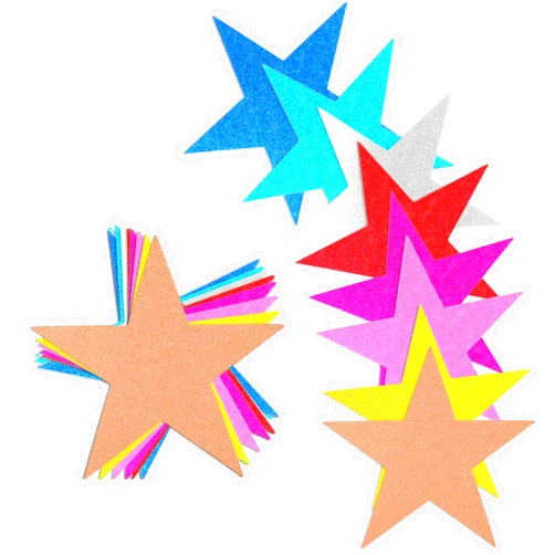 KALIONE 40 Pcs Glitter Star Cutouts 6 Inch Paper Stars Decorations Star Confetti Classroom Decor Star Wall Confetti Cutouts for Christmas Classroom Bulletin Board Decorations(8 Colors)