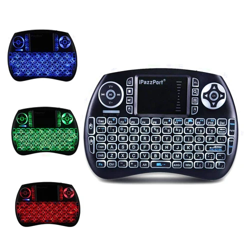 iPazzPort (Upgrade Mini Bluetooth Keyboard with Touchpad (Handheld Keyboard), Backlit Mini Wireless Keyboard with 2.4G USB Dongle for Android TV Box/FireStick/Laptop/PC 21SM