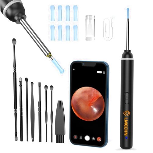 LMECHN Ear Wax Removal, Earwax Remover 1920P Otoscope, Built-in WiFi, IP67 Waterproof and 8 Ear Tips, Earwax Removal Tools Camera for iOS & Android Suitable for Beginners, Type-C Charging.