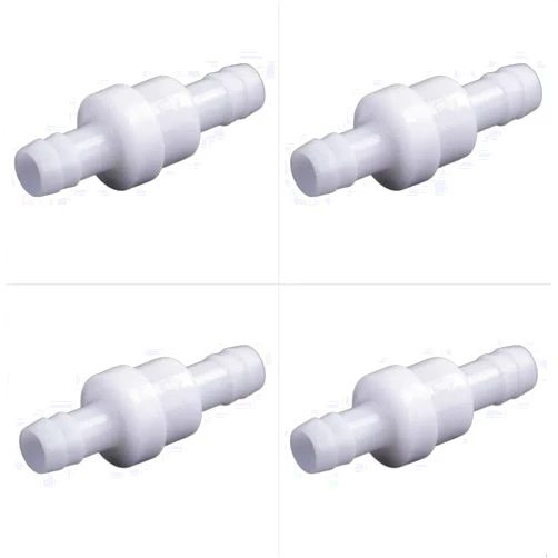 Zaoalife 4Pcs Check Valve, 12mm One Way Valve, One-way Inline Check Valve Non-Return For Fuel Air Liquid Gas Water Plastic Hose, White
