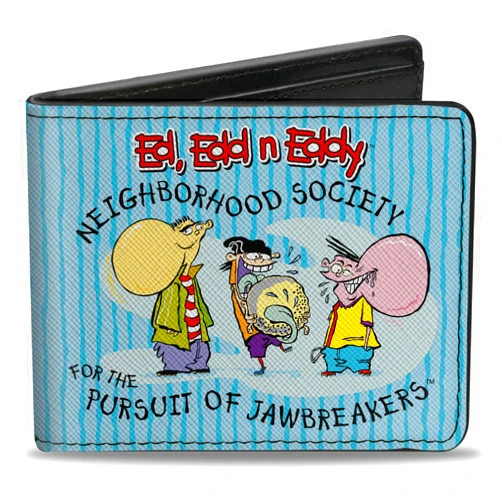 Buckle-Down Warner Bros. Animation Wallet, Bifold, Ed Edd N Eddy Jawbreakers Pose and Title Logo Blues, Vegan Leather