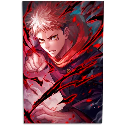 CHENXIANGXIA Anime Posters Itadori Yuji Poster Wall Painting Canvas Wall Art Picture for Bedroom Decor Hanging Artwork Gifts (12x18Unframe)