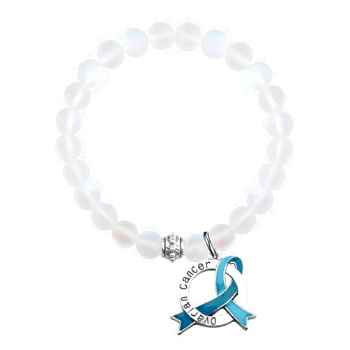 UJIMS Ovarian Cancer Awareness Gifts for Women Teal Ribbon Survivor Bracelet PTSD Warrior Support Jewelry for Her