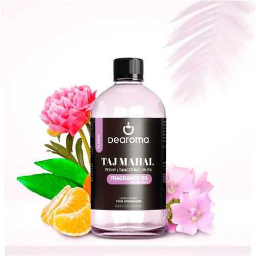 Dearoma TAJ MAHAL Essential Oil Blend for Diffusers Peony, Tangerine, Musk | Luxury Aroma for Home, Office, Spa | Kids & Pets Friendly | 6.8 Fl Oz (200ml)