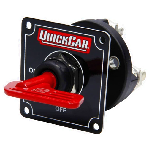 QuickCar Racing Products Battery Disconnect, Rotary Switch, Panel Mount, 160 amp, 12V, Removable Key, Red, Each