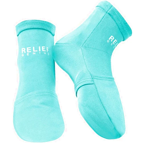 CTR BAND Relief Genius Cold Therapy Socks with Reusable Gel ice Packs - Achieve Relief from Sprains, Muscle Pain, Bruises, Swelling, Edema, Chemotherapy, Arthritis, Post Partum Foot (Blue, Small/Medium)