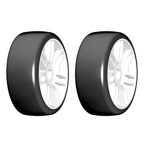 GRP Tyres GRP GTJ02-S3 1:8 GT T02 Slick S3 Soft Belted Tire w/White Wheel (2)