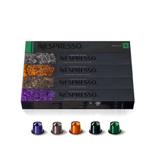Nespresso Capsules Original Line, Ispirazione Espresso Variety Pack, Medium Roast Espresso Coffee, 100 Count Coffee Pods
