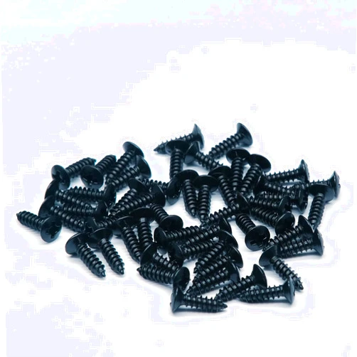 Harpfeas 3MM Electric Guitar Bass Pickguard Screws Pick Guards Scratch Plate Mounting Screws for Fender Strat ST Tele TL Stratocaster Telecaster Gibson LP Les Paul SG Guitar Pack of 50 (Black)