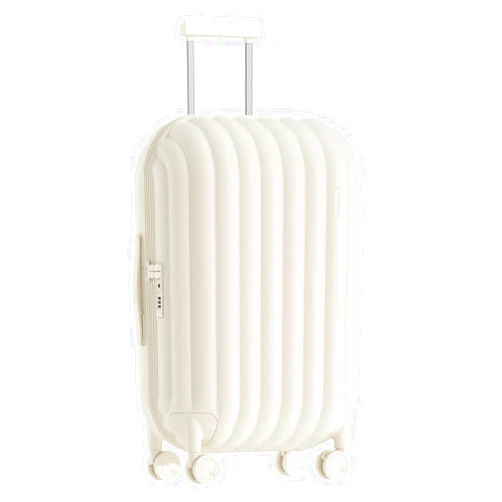 artrips Checked Luggage 24 inch,Medium Suitcase with 8 Spinner Wheels,PC Lightweight Hardside Luggage,Bread Design,TSA Lock,White,Checked-Medium 24-Inch,60L