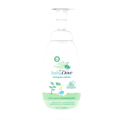 Baby Dove Ultra Gentle Foaming Wash Caring By Nature Cleanse and Nourish Baby’s Skin Contains Vitamin E and 100% Natural Moringa Oil 13.5 fl oz