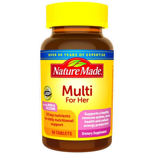Nature Made Multivitamin For Her, Womens Multivitamin for Daily Nutritional Support, Multivitamin for Women, 90 Tablets, 90 Day Supply (Pack of 3)