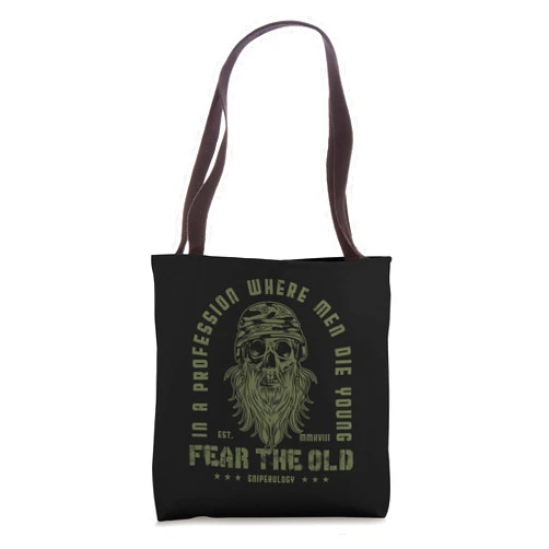 Böser Alter Mann I Totenkopf Veteran Motiv Fear Den Old Man I Army I Skull I Soldier I Men Tote Bag