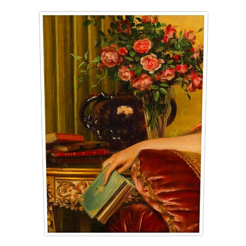 Generic Vintage Art Portrait Maximalist Decor with Baroque Rococo Canvas Wall Art Print Eclectic Room Decor Oil Painting Renaissance Traditional for Living Room, Office, Bedroom - 12x16in Unframed