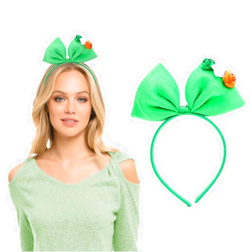 Aularso St Patricks Day Irish Shamrock Headband Bow Flower Hair Hoop Boppers Green Decoration Party Supplies Hair Accessories for Women and Children (F)
