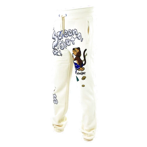 SCREENSHOT-Fleece Pants 4202 Mens Streetwear Urban Fit Fleece Pants - Stacked Fit Fashion Sweatpants Ribbed Wasteband