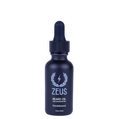 ZEUS Natural Beard Oil, Premium Conditioning Beard Oil to Soften Beard & Mustache – MADE IN USA (Sandalwood) 1 oz.