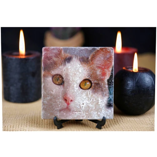 Sunrush Personalized Custom Coaster Set of 4, absorbent square coasters with holder.