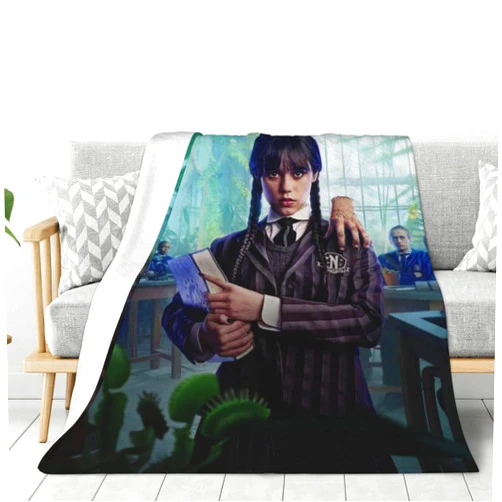 Heqqred Wednesday-Horror Thick Blanket Fleece Anti-Pilling Flannel Throw Blanket Gift for Kids Adult 40