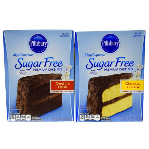 Pillsbury Sugar Free Cake Mix Value Bundle - 1 Box Sugar Free Devil's Food Cake & 1 Box Sugar Free Classic Yellow Cake