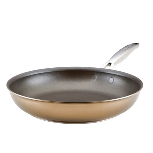 Anolon Ascend Hard Anodized Nonstick Frying Pan/Skillet - Good for All Stovetops (Gas, Glass Top, Electric & Induction), Dishwasher & Oven Safe with Stainless Steel Handle, 12 Inch - Bronze