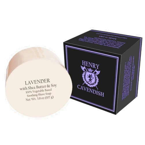 Henry Cavendish Lavender Shaving Soap with Shea Butter & Coconut Oil. Long Lasting 3.8 oz Puck Refill. Mens Shave Soap. All Natural. Rich Lather, Smooth Comfortable Shave. For Ladies and Gentlemen.