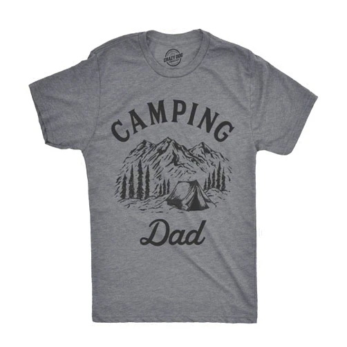 Crazy Dog T-Shirts Mens Camping Dad Tshirt Cool Outdoor Vacation Fathers Day Tee