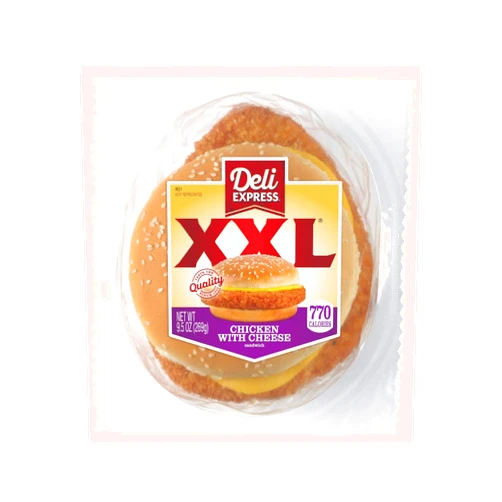 Deli Express XX Large Chicken with Cheese Sandwich - 6 per case.