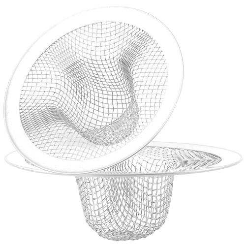FURNIFE 2pcs Mesh Bathroom Lavatory Sink Strainer, Stainless Steel Slop Basket Filter Trap, 2.12